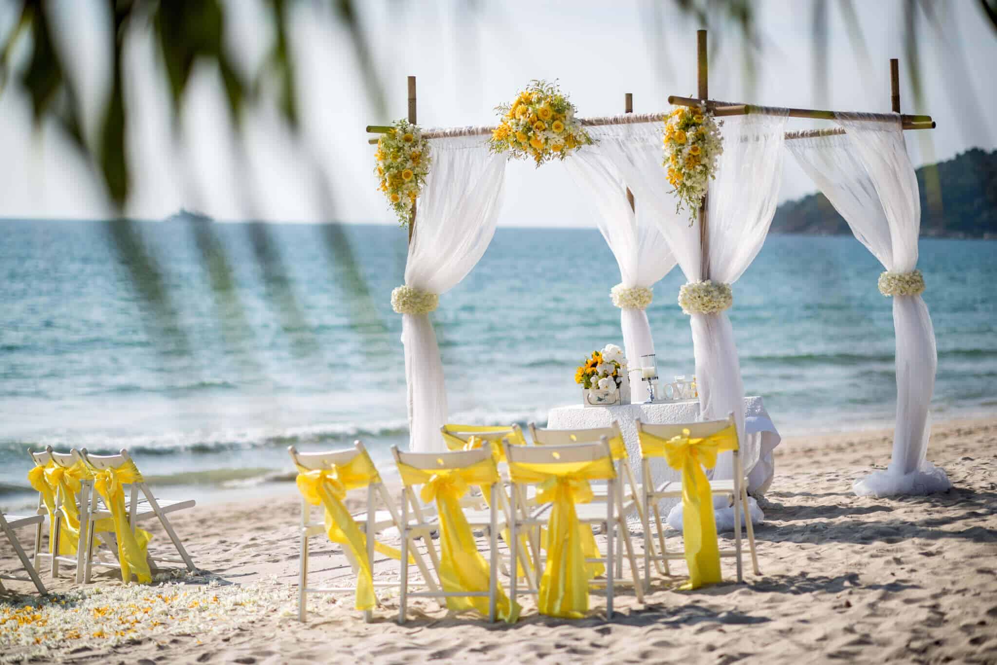 beach wedding reception